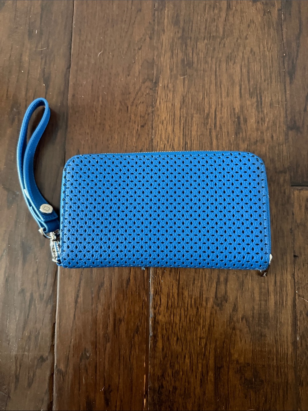 thirty-one Blue Perforated Wristlet Clutch